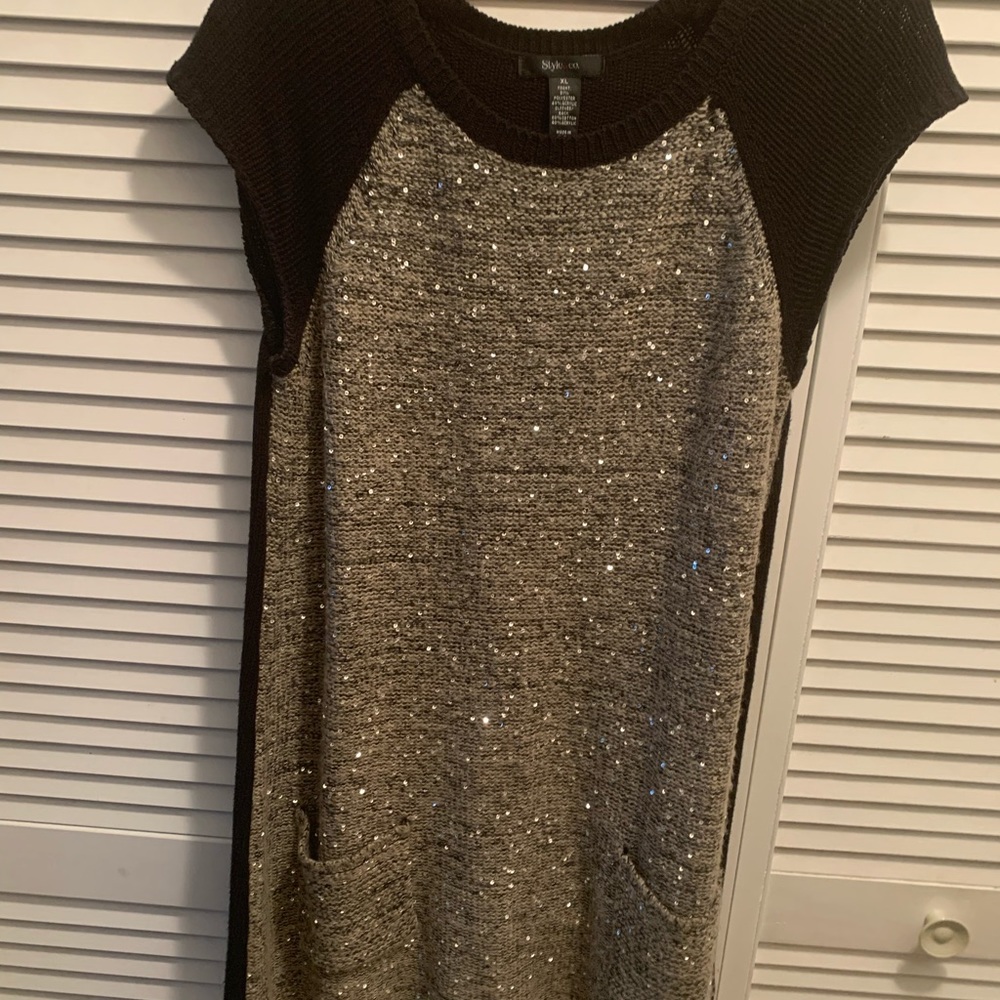 Sweater dress black/gold size XL